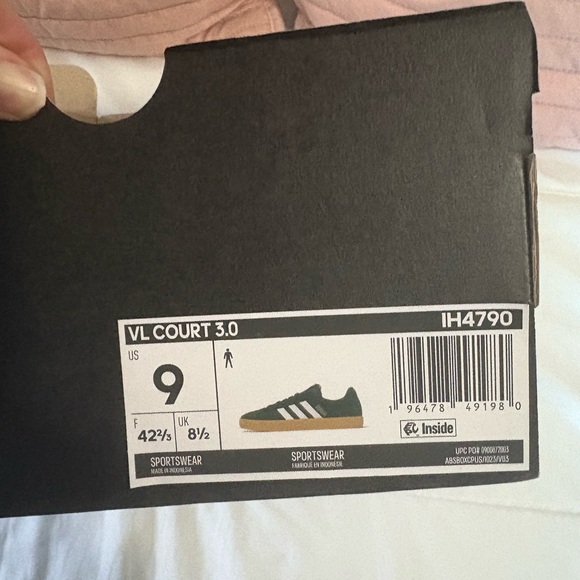 adidas Green Suede Sneakers with White Stripes and Gum Sole - Picture 3 of 3